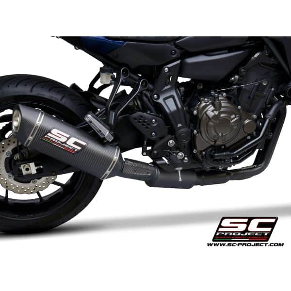 Full 2-1 stainless steel exhaust system, matte black painted, with SC1-S carbon muffler - Afbeelding 2